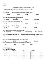 Kiểm tra cuối tuần môn Toán Lớp 3